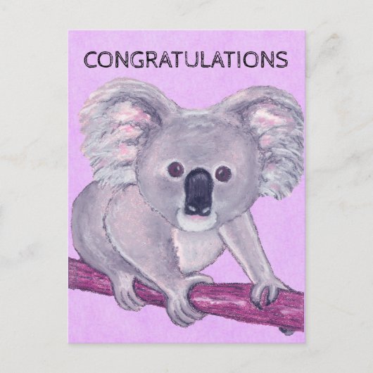 Koala Beer gefeliciteerd Briefkaart (Voorkant)
