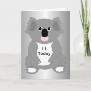 Koala Beer Gepersonaliseerd 11e Verjaardag Kaart