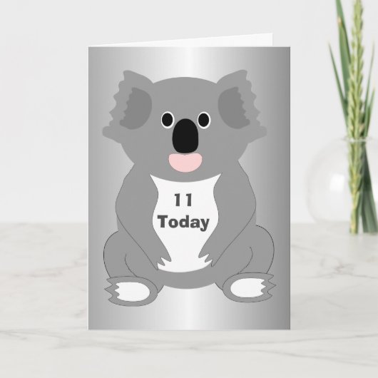 Koala Beer Gepersonaliseerd 11e Verjaardag Kaart (Voorkant)