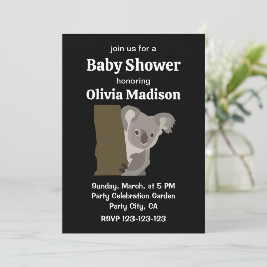 Koala-Beer geslachtsneutraal Baby shower Kaart (Staand voorkant)