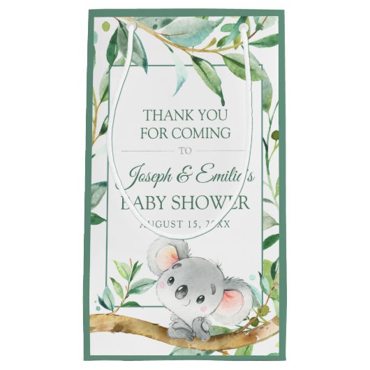 Koala Beer Gift Labels voor gunsten Klein Cadeauzakje (Voorkant)