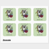 Koala Beer Green Bookplate Vierkante Sticker (Vel)