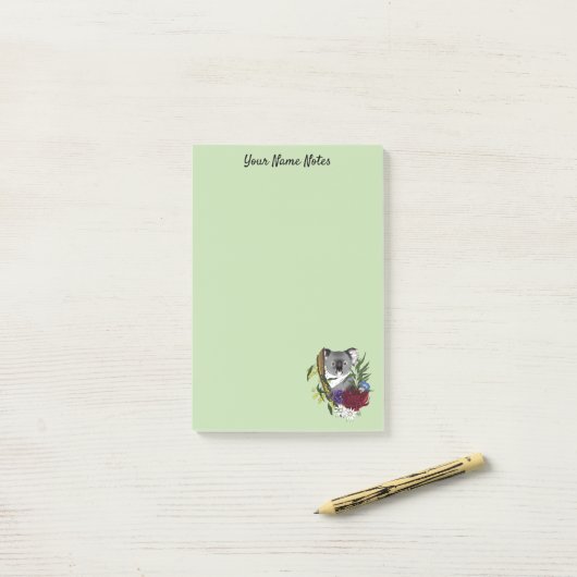 Koala Beer Groen Post-it® Notes (Op bureau)