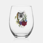 Koala Beer Groen Wijnglas Zonder Voet (Voorkant)