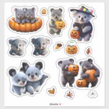 Koala Beer Halloween Stickers Schattige Veel desig