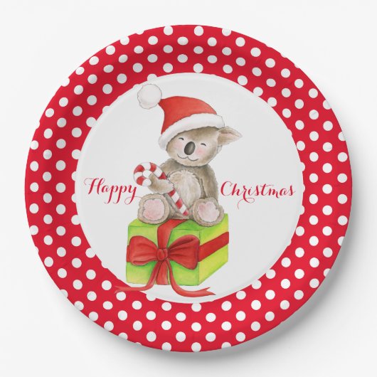 Koala beer Happy Christmas party papier bord (Voorkant)
