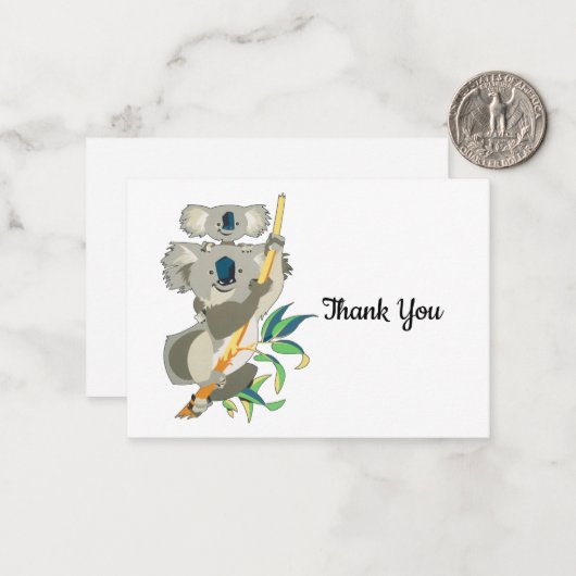 Koala Beer - Hartelijk dank Notitiekaartje (Voorkant / Achterkant in situ)