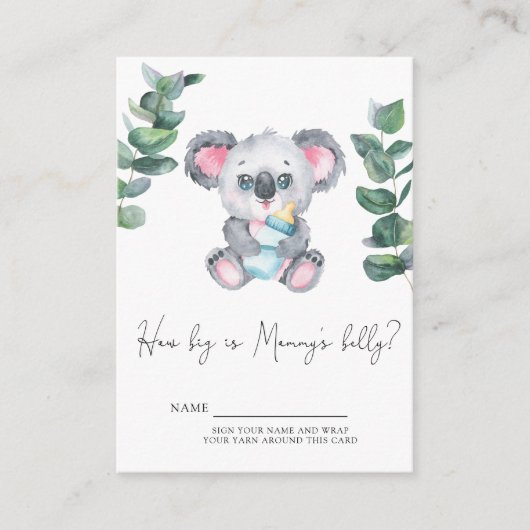 Koala Beer Hoe groot is mama's buik? Informatiekaartje (Voorkant)