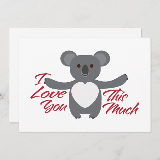 Koala Beer Ik Hou Net Zo Veel Van Jou Feestdagenkaart (Voorkant / Achterkant)