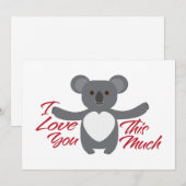 Koala Beer Ik Hou Zoveel van Jou Feestdagenkaart (Voorkant / Achterkant)