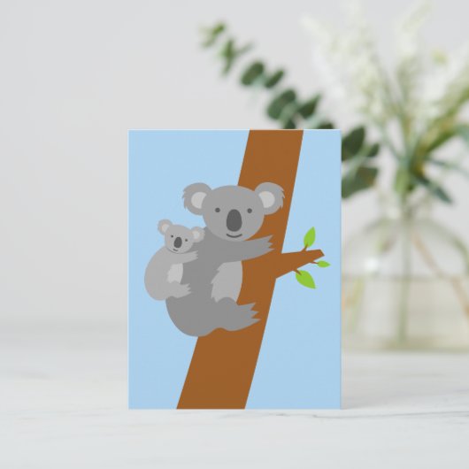 Koala beer illustratie briefkaarten (Staand voorkant)