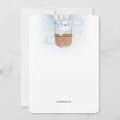 Koala Beer in Blauwe Luchtballon Uitnodiging (Achterkant)