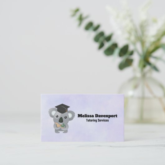 Koala-Beer in Graduation Cap Tutor Contactkaartje (Staand voorkant)