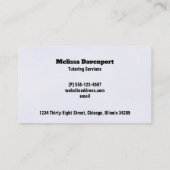 Koala-Beer in Graduation Cap Tutor Contactkaartje (Achterkant)