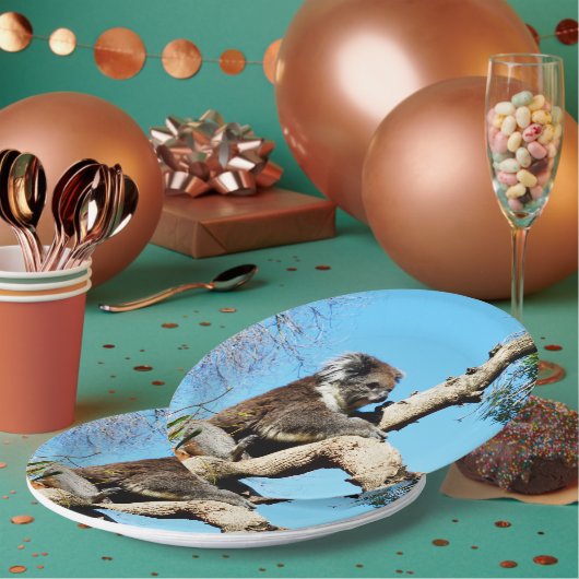 Koala Beer In Oude Pijnboom Papieren Bordje (Multi)