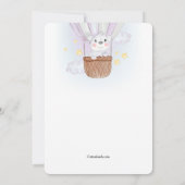 Koala Beer in Roze Luchtballon Uitnodiging (Achterkant)