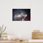 Koala-Beer in Space Fun Surreal-Poster Poster (Keuken)