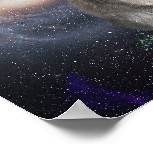 Koala-Beer in Space Fun Surreal-Poster Poster (Hoek)