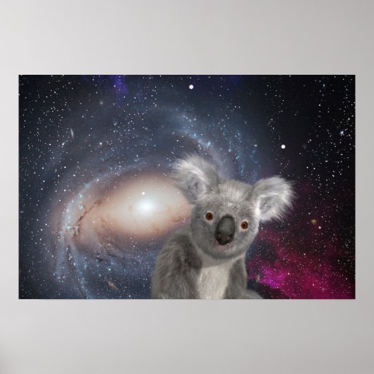 Koala-Beer in Space Fun Surreal-Poster Poster (Voorkant)