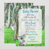 Koala Beer is een Boy Baby Shower Uitnodigingen (Voorkant / Achterkant)