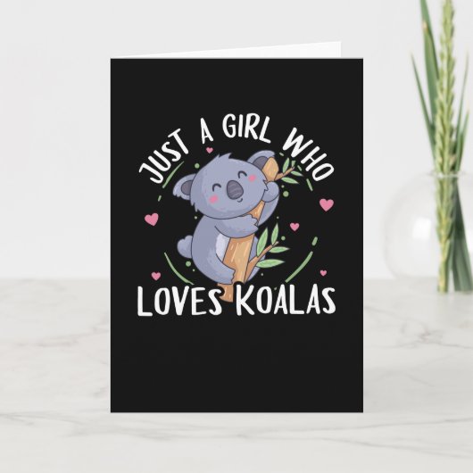 Koala Beer is maar een meisje dat van Koalas houdt Kaart (Voorkant)
