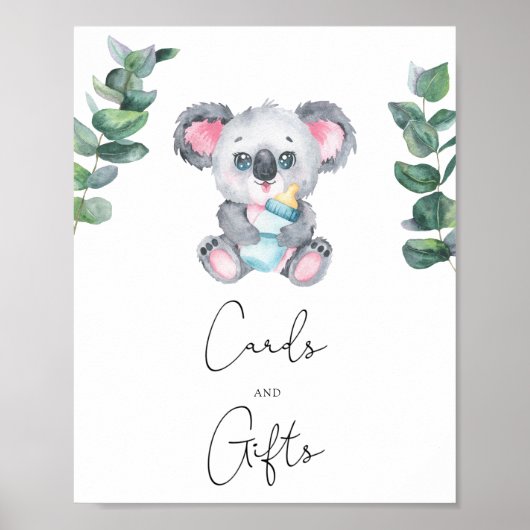 Koala Beer - kaarten en geschenken baby shower Poster (Voorkant)
