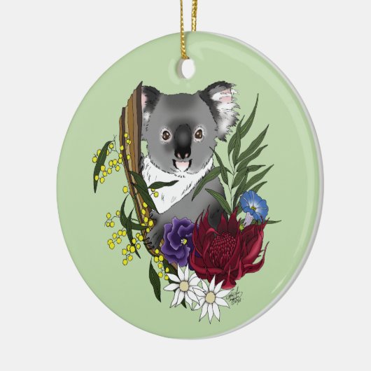 Koala Beer Keramisch Ornament (Links)