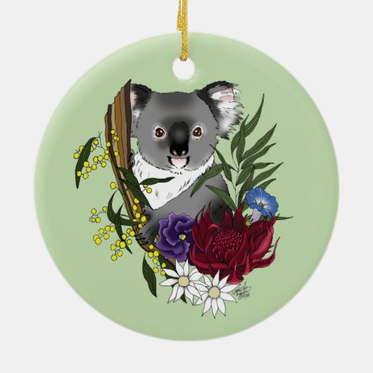 Koala Beer Keramisch Ornament (Achterkant)