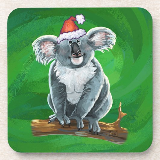 Koala Beer Kerstmis Bier Onderzetter (Voorkant)
