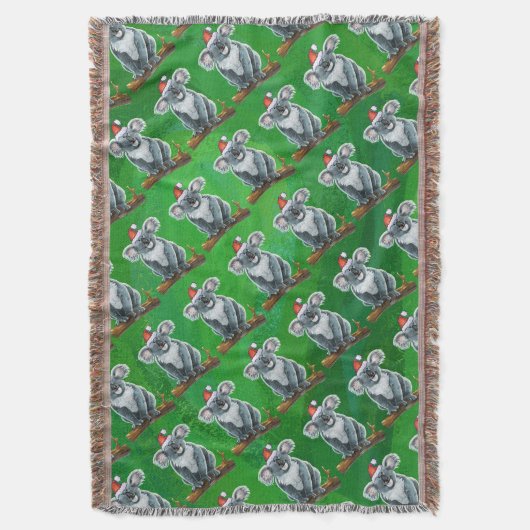 Koala Beer Kerstmis Deken (Voorkant Verticaal)