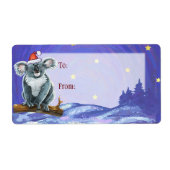 Koala Beer Kerstmis Etiket (Voorkant)
