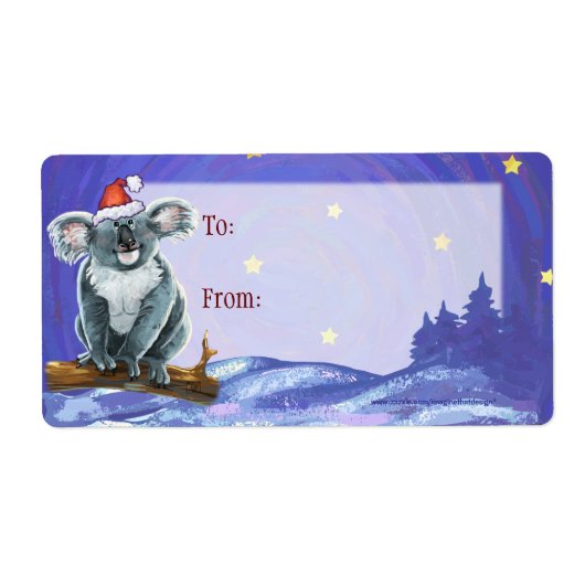 Koala Beer Kerstmis Etiket (Voorkant)