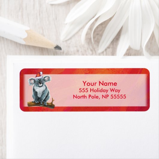 Koala Beer Kerstmis Etiket (Insitu)