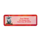 Koala Beer Kerstmis Etiket (Voorkant)