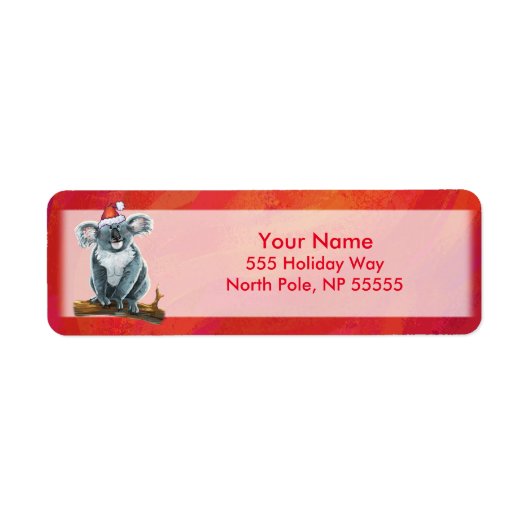 Koala Beer Kerstmis Etiket (Voorkant)