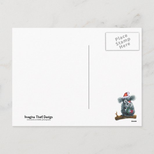 Koala Beer Kerstmis Feestdagenkaart (Achterkant)