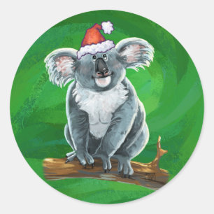 Koala Beer Kerstmis Ronde Sticker