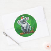 Koala Beer Kerstmis Ronde Sticker (Envelop)