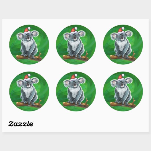 Koala Beer Kerstmis Ronde Sticker (Vel)