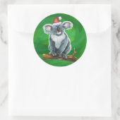 Koala Beer Kerstmis Ronde Sticker (Tas)