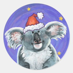 Koala Beer Kerstmis Ronde Sticker