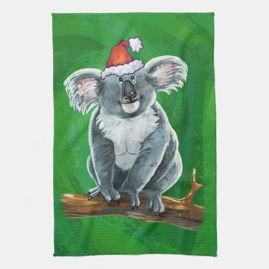 Koala Beer Kerstmis Theedoek (Verticaal)