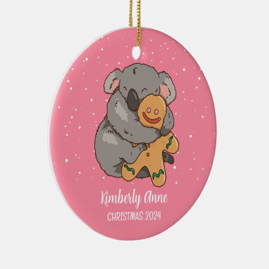 Koala Beer Kerstmis winterfeestdag Keramisch Ornament (Rechts)