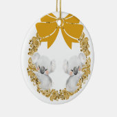 Koala Beer kerstversiering en Faux Gold Wreath Keramisch Ornament (Rechts)