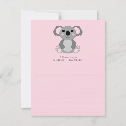 Koala Beer Kind Cute Flat Briefpapier Kaarten (Voorkant)