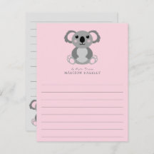 Koala Beer Kind Cute Flat Briefpapier Kaarten