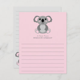 Koala Beer Kind Cute Flat Briefpapier Kaarten