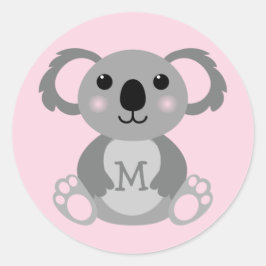 Koala Beer Kind Schattigee naam Envelop Seal Stick Ronde Sticker