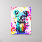 Koala Beer - Kleurrijke Koala Beer schilderij Canvas Afdruk (Voorkant)