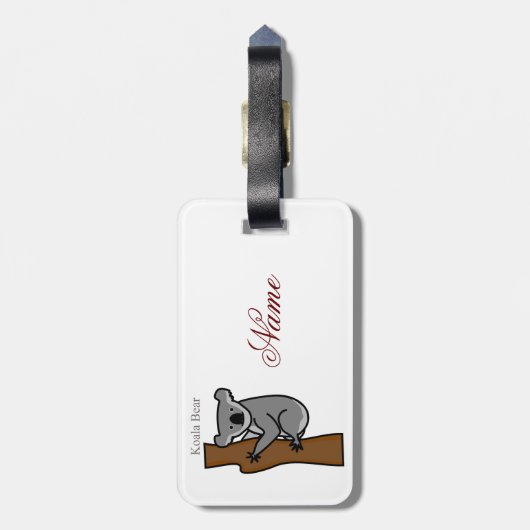 Koala Beer Klimaatboom Thunder_Cove Bagagelabel (Achterkant verticaal)